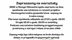 Warsztaty "Samowystarczalne gospodarstwa - zapasy na trudne czasy".