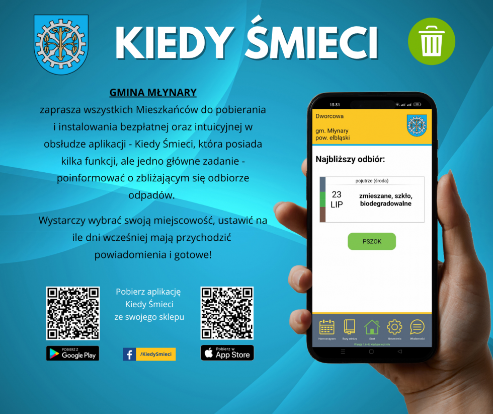 Darmowa aplikacja z harmonogramem odbioru śmieci