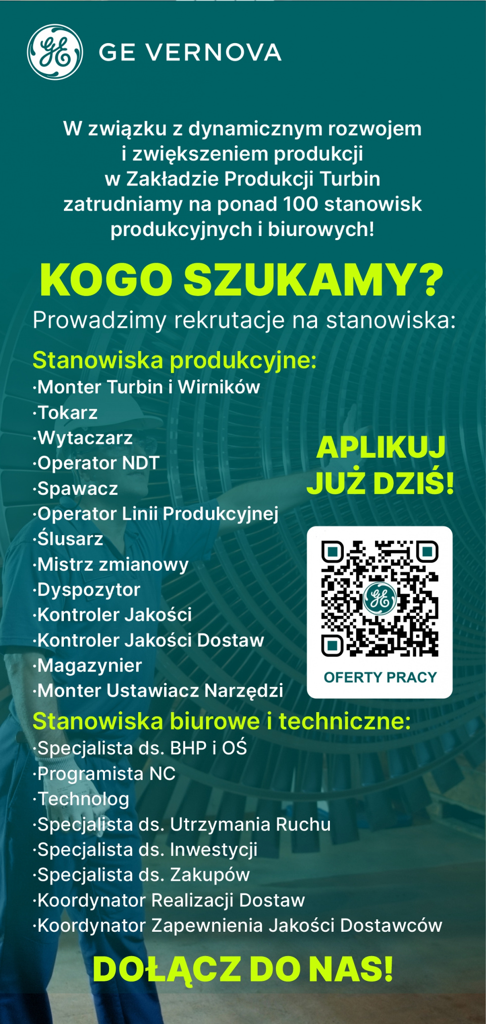Informacja o możliwości zatrudnienia na rekrutowanych stanowiskach.