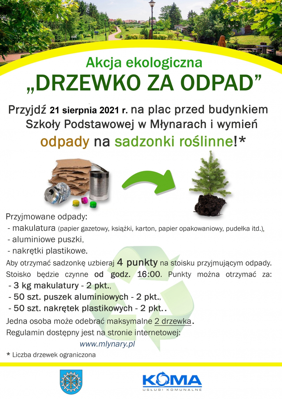 Kolejna edycja akcji ekologicznej "Drzewko za odpad"