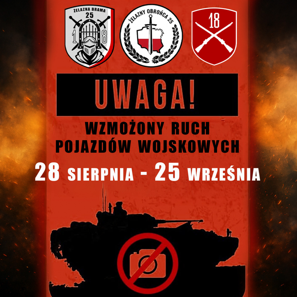 Komunikat- ćwiczenia wojskowe.
