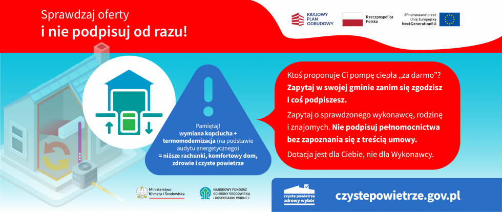 Ostrzeżenie przed nieuczciwymi wykonawcami montażu i wymiany źródeł ciepła oraz termomodernizacji