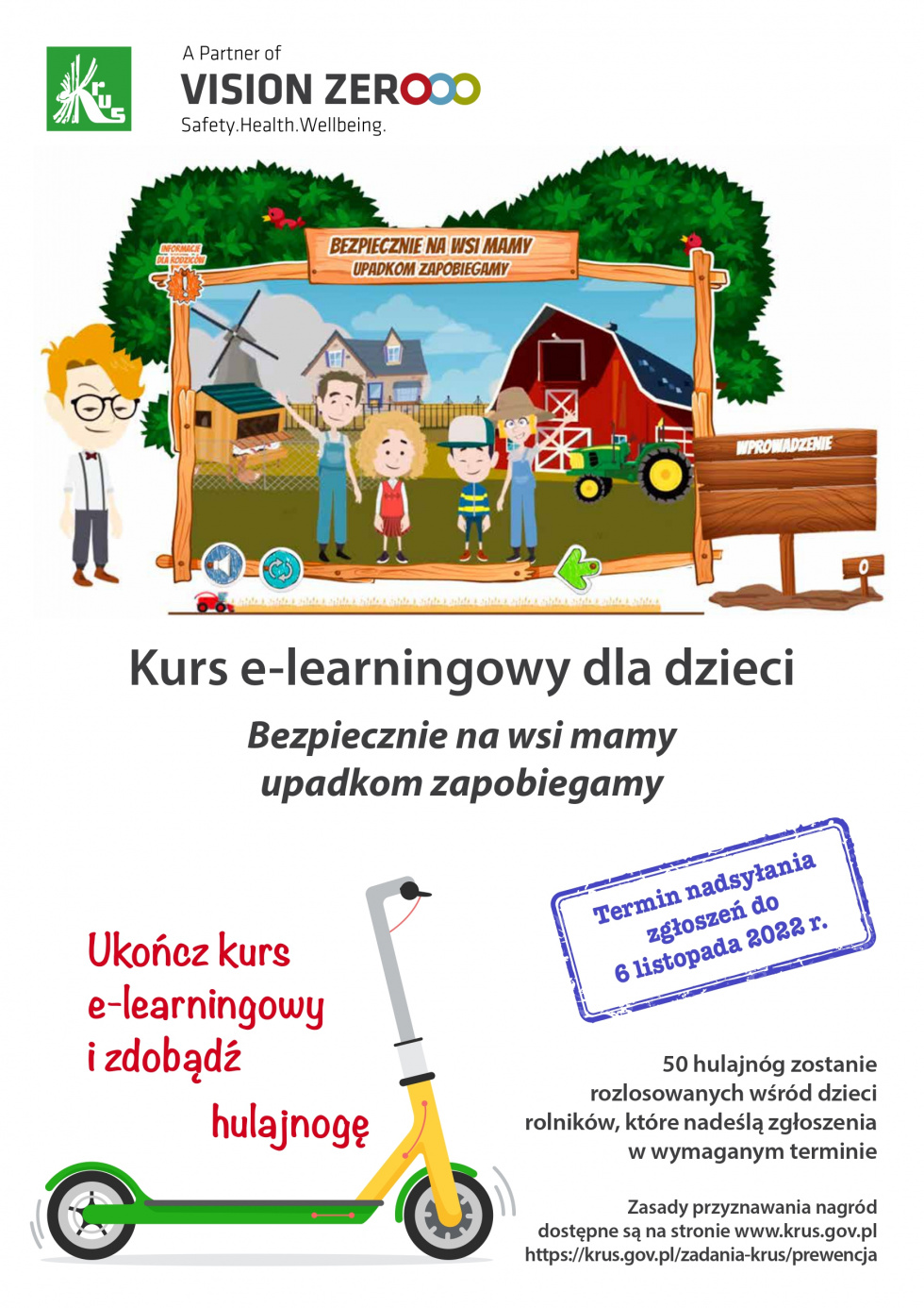 Rozwiąż kurs e-learningowy i wygraj jedną z 50 hulajnóg ufundowanych przez KRUS