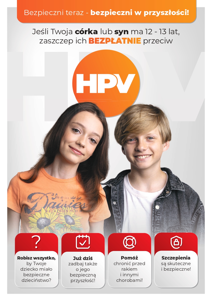 Szczepienia przeciwko HPV dla dzieci w wieku 12 i 13 lat