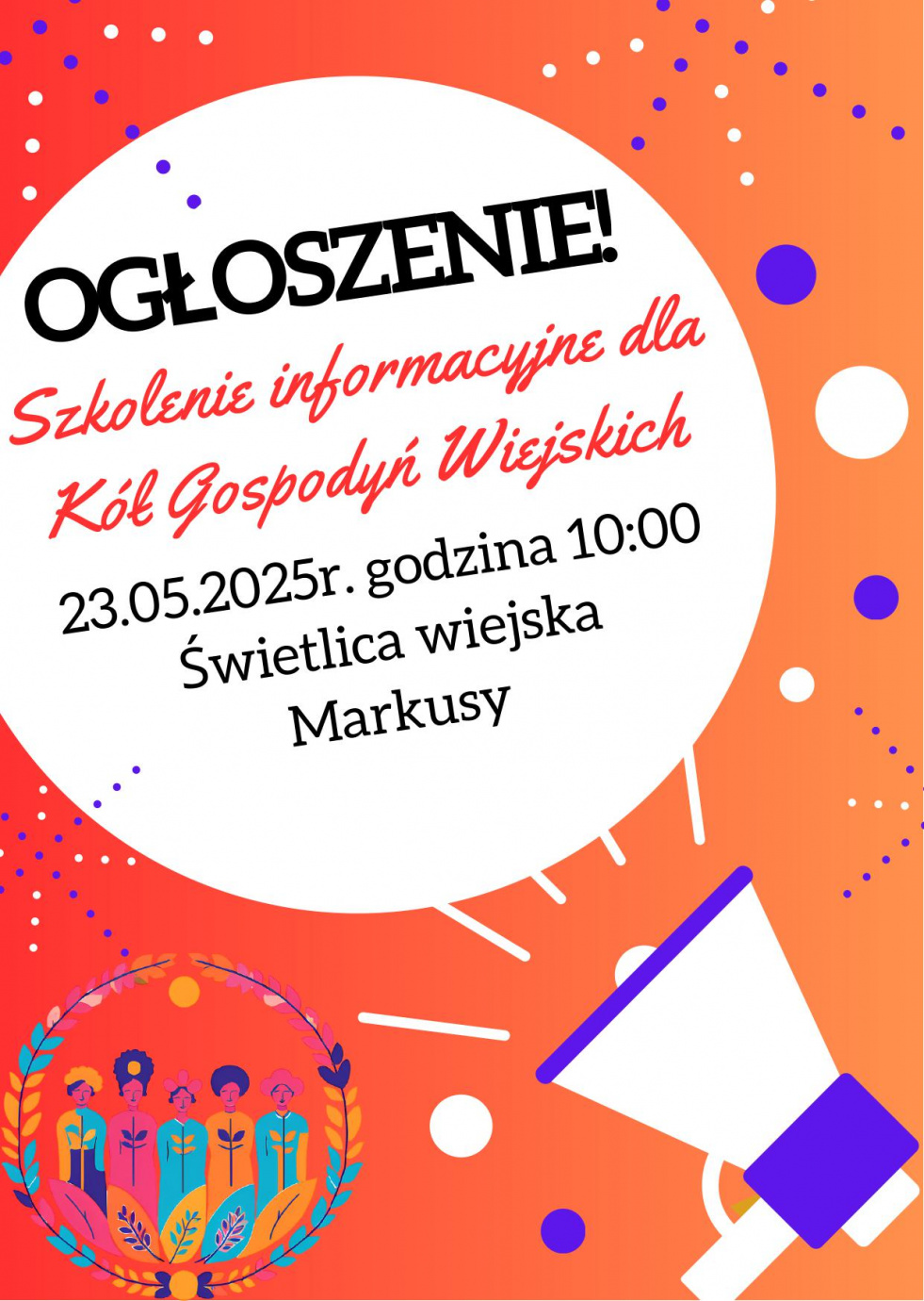 Szkolenie dla Kół Gospodyń Wiejskich dotyczące dofinansowania z ARiMR. 
