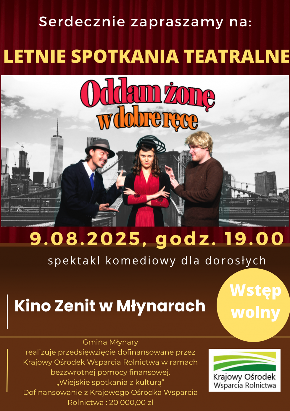 Uwaga! Zmiana miejsca Letnich spotkań teatralnych.