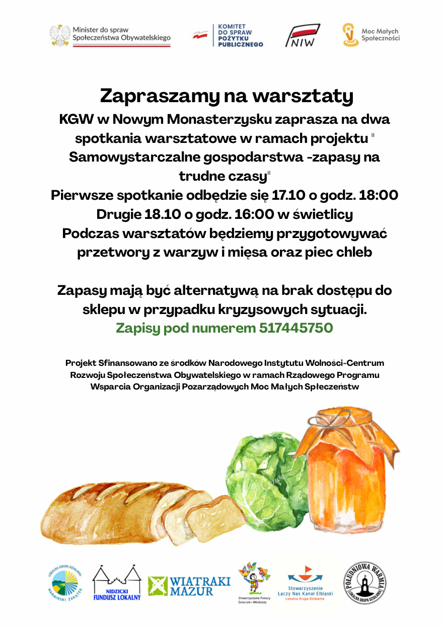 Warsztaty "Samowystarczalne gospodarstwa - zapasy na trudne czasy".