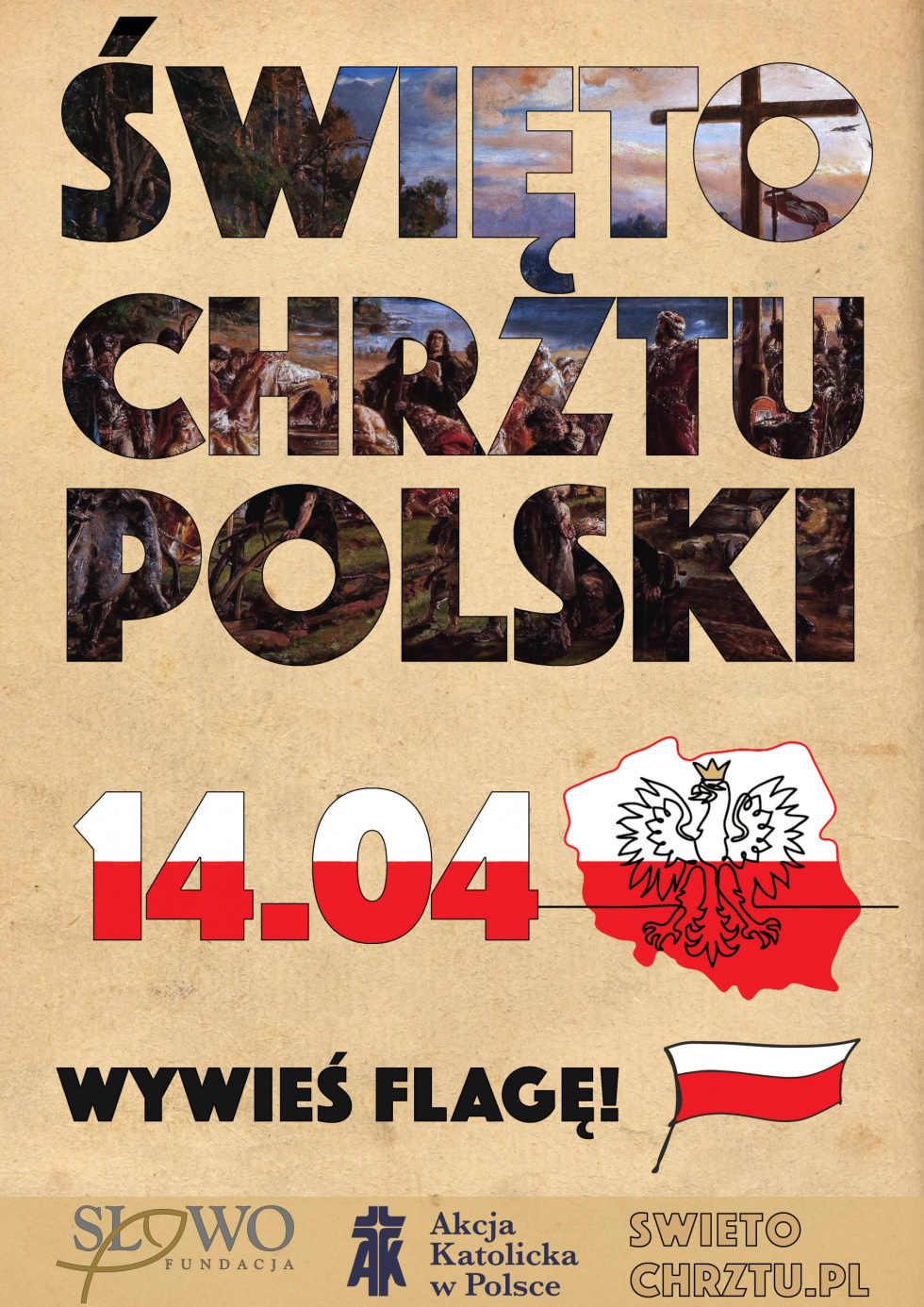 Zapraszamy do świętowania Chrztu Polski przez wywieszenie flagi. 