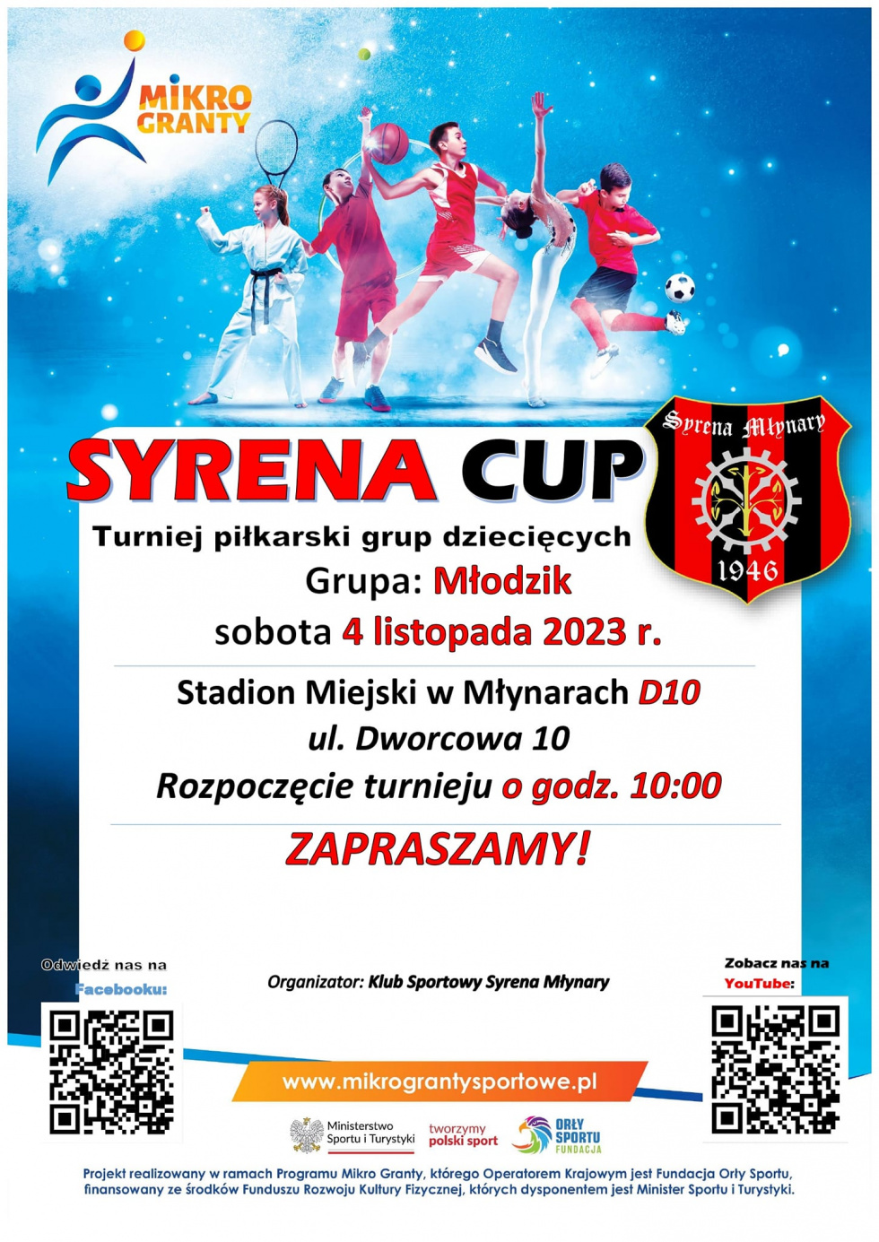 Zapraszamy na turniej piłkarski drużyn młodzieżowych Syrena CUP, już w tę sobotę!